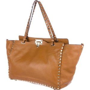 VALENTINO Leather Rockstud Tote - Medium